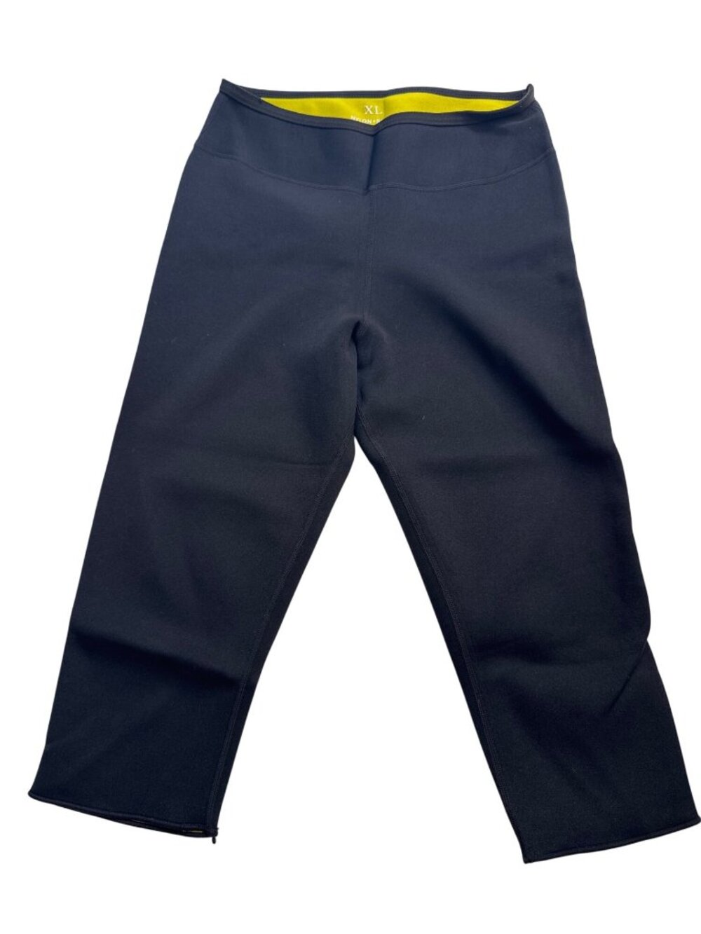 Nylon + SCR Workout Exercise Pants Black With Zippered Hem & Stretch Fabric XL